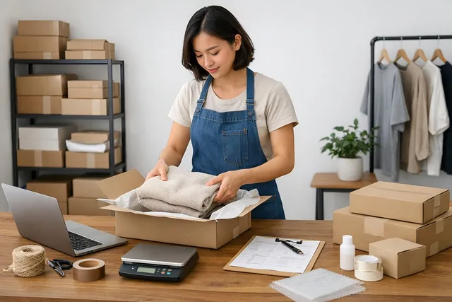 small business, e commerce, order packing, business owner, online store, packaging, shipping orders, home business, startup, entrepreneur, workspace, wooden desk, natural light, productivity, order fulfillment, retail, small business owner, logistics, packaging process, handmade business, training material. Omnichannel marketing examples worth adapting for click and collect